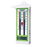 Termometro digitale massimo-minimo per serra, giardino, al chiuso o all’aperto, impermeabile IP65