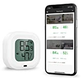 Termometro Wireless Bluetooth, ORIA Sensore di Temperatura e Umidità con 1.5''Schermo LCD, Igrometro Interno con Avviso di Allarme, Supporto Android ...