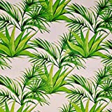 Tessuto al metro per esterni Sumatra foglie verde bianco impermeabile dralon Aloe