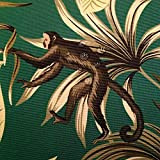 Tessuto al metro verde scimmia Capucin giungla impermeabile alla luce teflon Dralon tovaglia da giardino, federa per cuscino per mobili ...