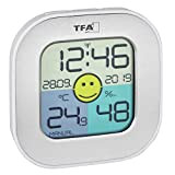 TFA Dostmann Igrometro Fun, termometro digitale interno, misuratore di umidità, argento, 88 x 19 (44) x 88 mm