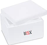 THERM BOX Scatola di polistirolo Thermobox per alimenti e bevande - Raffreddatore e scaldino in polistirolo (24x20x15,5cm - 2,39L volume) ...