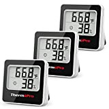 ThermoPro TP157-3 igrometro digitale termometro interno, termometro per camera da letto con sensore di umidità di temperatura e icona viso ...
