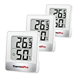 ThermoPro TP49-3 Pezzi Mini Igrometro Termometro Digitale Termoigrometro da Interno per Casa Monitor di Temperatura e umidità per Ambienti con ...