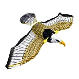 Tianbi Falco Uccello Spaventoso Aquilone Repellente per Uccelli Luminoso Aquila Appesa con Musica Falco Volante Uccello Spaventoso per Giardino Fattoria