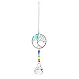 Tiardey Hanging Crystals Rainbow Wind Chime Pendant - Life Tree Crystal Pendant Rainbow per Finestra, Giardino, Decorazione della casa - ...