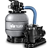 tillvex Pompa Filtro Piscina Portata 10 m³/h - 5 funzioni di filtrazione - Filtro per piscina con indicatore di pressione ...