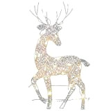 Tlymopukt Decorazioni da Cortile con Renne Illuminate | Solar Light Up Christmas Deer Waterproof | Decorazioni Natalizie per Esterni Alce ...