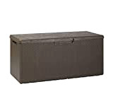 Toomax Baule Multibox Portofino da Esterni con Seduta, Finiture Legno e midollino, Dim cm 123,7x54,5x56,2h, Art. 176, Colore Marrone
