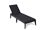 TOOMAX Lettino prendi sole reclinabile Numana, con finitura effetto rattan e schienale regolabile, anti-UV, Art. 950, dim. cm 60x186x29h (Antracite)