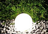 Trango - Set di 1 sfera da giardino 200 WB IP65, colore bianco opaco, diametro 20 cm, con 1 lampadina ...