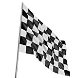 TRIXES Grande Bandiera a Scacchi Bianchi e Neri per Gare Automobilistiche F1, 5 x 3 Piedi