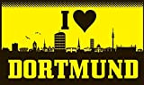 U24 Bandiera Bandiera I Love Dortmund Skyline 90 x 150 cm