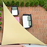 UIRWAY Vela Ombreggiante 5 x 5 x 5 m Triangolare Tenda Parasole,Traspirante ,95% Protezione UV per Giardino, Patio, Pergola, Cortile-Sabbia