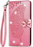Unichthy For Ulefone Note 11P Custodia per ragazze Glitter Sparkle Bling Bling Phone Case 3D Gems Farfalla Antiurto Portafoglio di ...