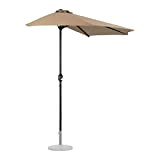 Uniprodo UNI_HALFUMBRELLA_R300TA_N Mezzo ombrellone Grigio talpa pentagonale 270 x 135 cm