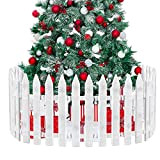URATOT 20 recinti per albero di Natale in plastica bianca spessa mini recinzione decorazione per Natale, festa di nozze, giardino, ...