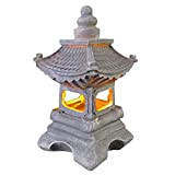 Uziqueif Lampada da Giardino Tachi-Gata Solare in Stile Zen Solare per Esterni Lanterna Lanterna Pagoda Lampada da Giardino Solare Statua ...