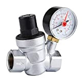 Valvola di regolazione della pressione SENRISE Valvola di riduzione regolabile in ottone Valvola di pressione dell'acqua con manometro per acqua ...