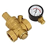 Valvola di riduzione della pressione, DN20 0.05-0.8 MPa Ottone Regolabile in acqua Riduttore di pressione Strumento idraulico con valvola di ...