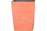 Vaso alto 35 L Prosperplast Urbi Square Effect in plastica con serbatoio in colore terracotta, 55 (altezza) x 29,5 (larghezza) ...