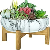 Vaso per piante grasse grande con supporto, vaso per bonsai in ceramica da 10 pollici con drenaggio Ciotola per piante ...