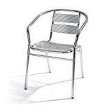 VERDELOOK Alumine sedia da giardino in alluminio, 54x59x74 cm, per arredo esterni