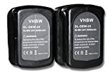 vhbw 2x Ni-MH Batterie 3000mAh (24 V) compatibile con Apparecchi DW006K, DW006K-2, DW006K2XE, DW006KH, DW007 sostituisce Dewalt DE0240, DE0240-XJ, DE0241, ...