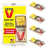Victor M032 Easy Set Trappole per Topi, Pacco Risparmio, Confezioni da 4 Pezzi