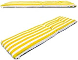 Vigivision - Cuscino per sedia a sdraio, misure 180 x 55 x 5 cm, imbottito, giallo, a righe