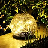 Viitech Lanterne solari per esterni, lampada da giardino, lampada da giardino, luce solare, decorazione per esterni, sfera di vetro crepa ...