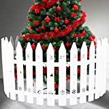 VINFUTUR 24 Pz Recinzione Albero di Natale Mini Recinzioni Decorative Natale 10x30 cm Recinzione per Giardino in Plastica Decorazioni Natalizie ...