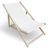 Vipro Group Sedia a sdraio pieghevole in legno di faggio e copertura impermeabile – sedia a sdraio con tre livelli ...