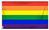 VKI® Bandiera Arcobaleno, 150x90cm Rainbow Flag, LGBT Gay Pride, Double Stitched