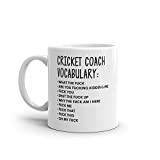 Vocabulary At Work Mug-Rude Cricket Coach Mug-Funny Cricket Coach Mugs-Cricket Coach Mug-Colleague Mug,Cricket Coach Gift,Surprise