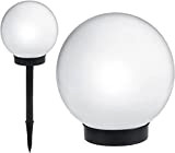 Vokot SB56 Lampada led solare a sfera con picchetto per esterno con sensore crepuscolare, luce fredda, Kit 4 pezzi, globo ...