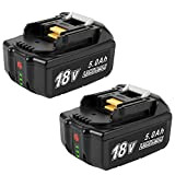 VOLT1799 Batteria 18V, BL1850B, 5,0Ah, per Makita 18V Batteria, compatibile con batteria Makita BL1860B, BL1850B, BL1860, BL1850, BL1840, BL1830, LXT-400 ...