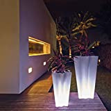 Vondom - Set di 2 vasi luminosi Bye Bye LED, altezza 70 e 100, colore: Bianco