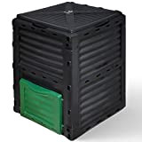 VOUNOT Compostiera da Giardino, 300L Composter da Esterno, Nero e Verde
