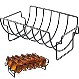 WDDP Porta Costolette BBQ, Supporto per Costolette Barbecue, Supporto per Arrosto Bistecca, Costolette Ribs Griglia, BBQ Rib Rack, per Grigliare ...