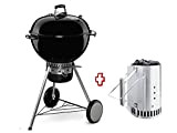Weber - Barbecue a Carbonella Promo Kit 17851 Master-Touch GBS E-5750 Ø57 CM Black 14701004 + 17631 Ciminiera Accensione WEBER