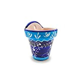 WG WATAGIFT Vaso per fiori da parete in ceramica dipinto a mano Mediterraneo - Fioriera da giardino per esterni con ...