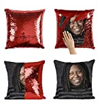Whoopi Goldberg Legendery Hollywood Actresss_MA0367 Pillow Cover Sequin Mermaid Flip Reversible Cuscino Meme Emoji Actor Girls Boys Couch Office Sofa ...