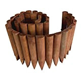 Worth Garden - Recinzione in legno per esterni con bordo decorativo flessibile, colore: marrone