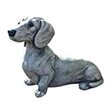 WSTERAO Bassotto Statua Decorazione da Giardino Statua da Giardino per Cani Artigianato in Resina, Amante dei Cani Scultura Regalo Figurine ...