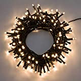 XMASKING Catena 12,5 m, 300 LED Bianco Caldo, con Giochi di Luce, Cavo Verde, luci per L'Albero di Natale, luci ...