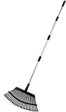 Yangbaga Rastrello per scopa a foglia di scopa regolabile in acciaio inossidabile unisex e lunghezza regolabile 97-160 cm, scopa da ...