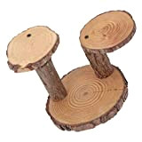 YARNOW - Supporto per piante da tavolo in legno, a 3 livelli, stile rustico, per cupcake, per interni, per piante, ...