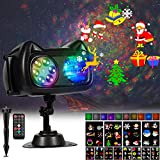 Yeelan Proiettore Natale Esterno, Proiettore Luci Natale per Esterno Interno con 72 Diapositive Modelli, 2 in 1 Luce di proiezione ...