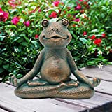 Yeomoo Figure per meditazione, yoga, rana, decorazione da giardino per esterni, decorazione della casa, 13 cm, in rame